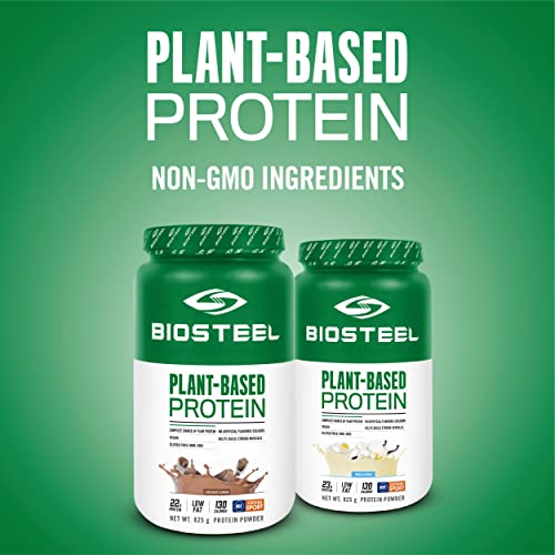 BioSteel Plant-Based Protein with Whole Grain Rice Protein, Pea Protein, and Hemp Protein, Vanilla, 825 Gram