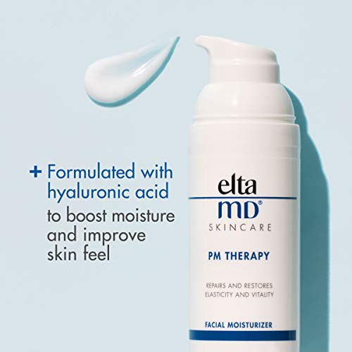 EltaMD PM Therapy Face Moisturizer with Hyaluronic Acid, Oil-Free, Hydrating Fragrance-Free Lotion, Noncomedogenic, Repairs and Restores Skin, 1.7 oz