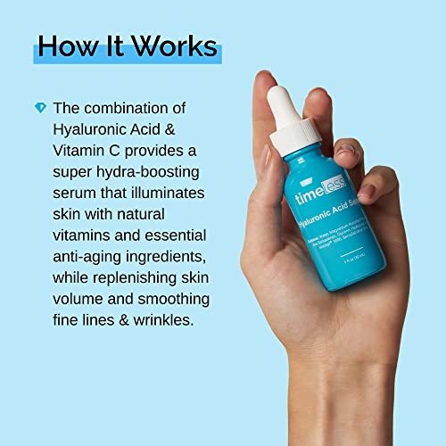 Timeless Skin Care Hyaluronic Acid + Vitamin C Serum (30mL/1oz) Powerful Hydrating & Antioxidant