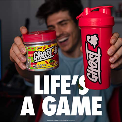 GHOST Gamer: Energy and Focus Support Formula - 40 Servings, Sour Patch Kids Redberry - Brain-Boosting Nootropics & Natural Caffeine for Attention, Accuracy & Reaction Time - Vegan, Gluten-Free