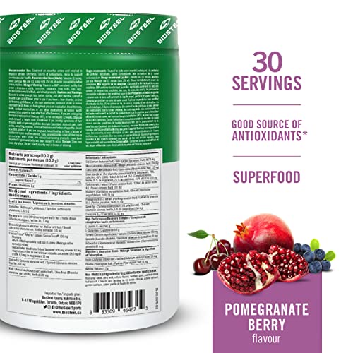 BioSteel Sport Greens Powder, High Performance Superfood, Non-GMO Formula, Pomegranate Berry, 30 Servings