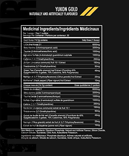 Redcon1 Total War - Pre Workout, 30 Servings, Boost Energy, Increase Endurance and Focus, Beta-Alanine, 250mg Caffeine, Citrulline Malate - Keto Friendly (Yukon Gold)