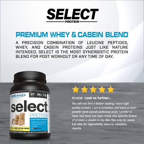 PEScience Select Low Carb Protein Powder, Peanut Butter Cookie, 27 Serving, Keto Friendly and Gluten Free